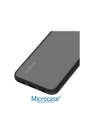Microcase Realme 8 Pro London Serisi Sert Kılıf - Buzlu Siyah