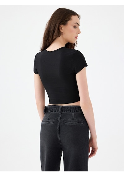 Kadın T-shirt Lf2040462 Black Siyah