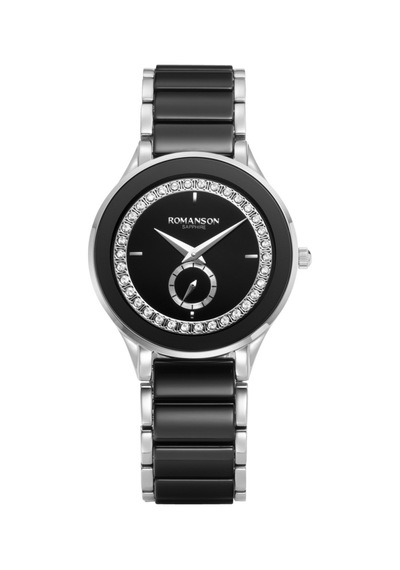 Romanson Tm2b74clbwa32w Safir Cam Swiss Quartz Çelik Kasa Çelik Kordon Taşlı Kadın Kol Saati