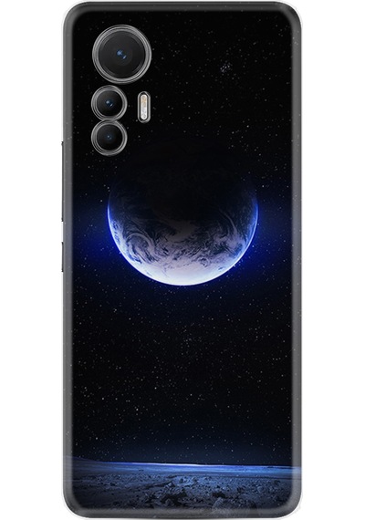 Xiaomi 12 Lite Kılıf Resimli Desenli Silikon Platinium Series Midnight Moon 1802