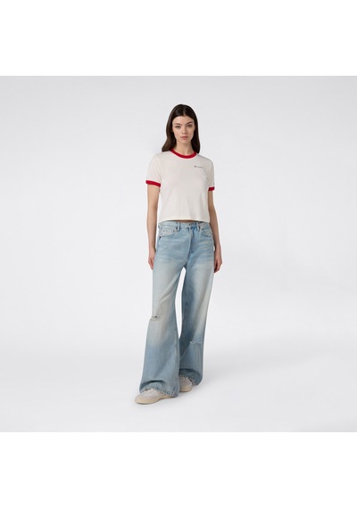 Champion Crewneck Croptop Kadın Beyaz T-shirt 118533 2800324