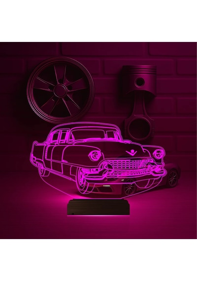 Luvivia Amerikan Klasik Araba Vintage 3d Lamba - Masa Gece Lambası Şeffaf