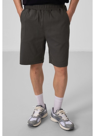 Tommylife Antrasit Standart Fit Dokuma Hafif Esnek Chino Şort - 81290 Antrasit