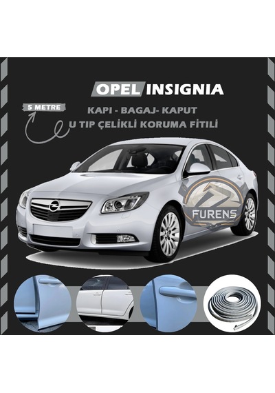 Opel İnsignia Oto Araç Kapı Koruma Fitili 5metre Parlak Gri Renk