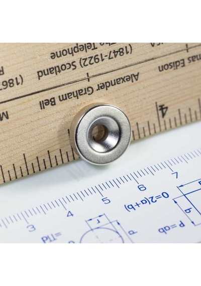 10 Adet - Havşa Delikli, Neodyum Mıknatıs, 15x3 Mm, Çok Güçlü Magnet