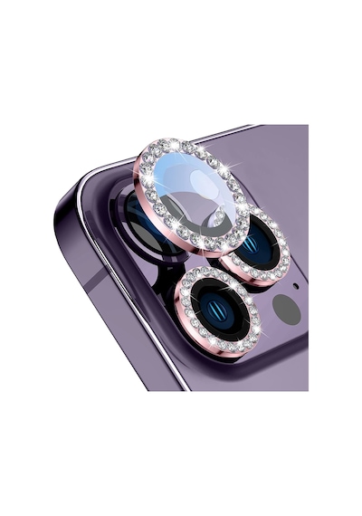 Buff Apple Uyumlu iPhone 14 Pro / 14 Pro Max Diamond Lens Koruyucu Rose Gold