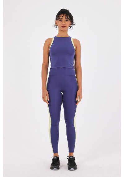 Scorp Equinox Kadın Spor Atlet Uzun Tayt Bluz 3lü Takım Saks STANDART
