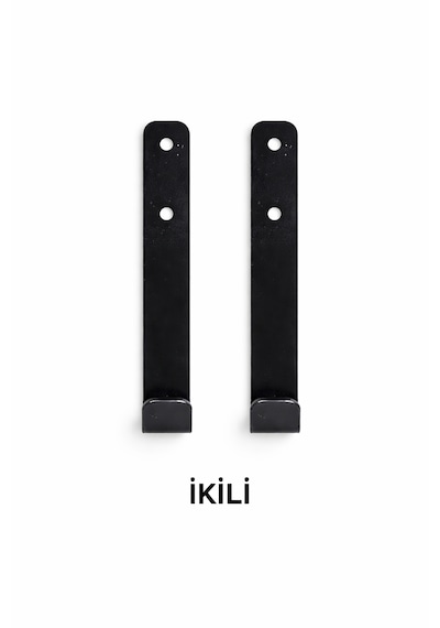 Metal Duvar Askısı Tekli Siyah - 2 Adet