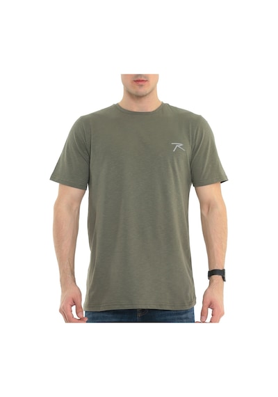 Raru Erkek %100 Pamuk T-Shirt Gravıs Haki (541475197) Çok Renkli