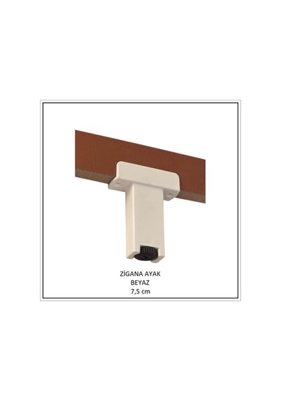 Zigana Ayak, U Tablalı Profil Ayağı, 7,5 Cm, Beyaz