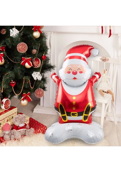 Yılbaşı Folyo Balon -ayaklı Noel Baba