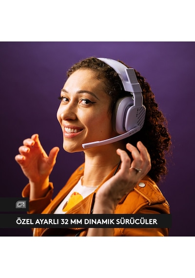 Logitech Astro A10 Kablolu Bilgisayar Için Oyuncu Kulaklığı, Lila
