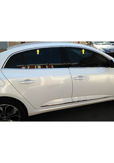 Renault Megane 4 Sd Krom Üst Cam Çerçevesi 2016 Sonrası 6 Prç