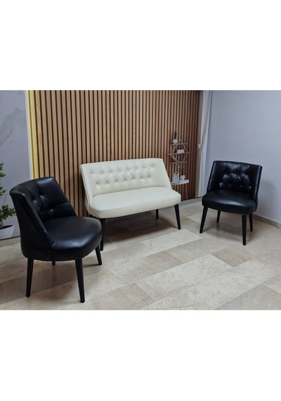 Azra Mobilya Deri Çay Seti Koltuk Takımı - Bekleme Salonu - Cafe Mobilya - Ofis Mobilya - Balkon Mobilya Krem-siyah Azra Mobilya Deri Çay Seti Koltuk Takımı - Bekleme Salonu - Cafe Mobilya - Ofis Mobilya - Balkon Mobilya Krem-siyah