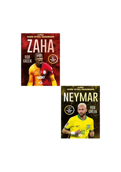 Zaha - Neymar Benim Futbol Kahramanım Büyük Poster Sticker Futbolcu Kartı Hediyeli 2 Kitap