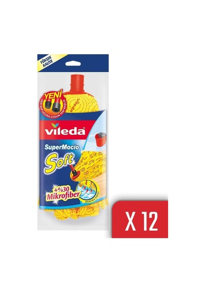 Vileda Supermocio Soft %30 Mikrofiberli Yedek Paspas 12'li