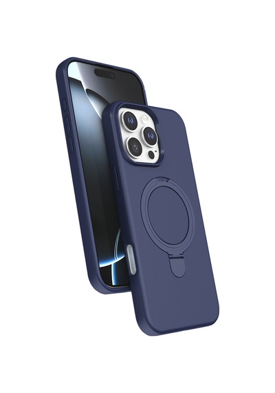 Apple iPhone  Uyumlu-  16 Pro Max Regal Magsafe Standlı Kapak - Lacivert