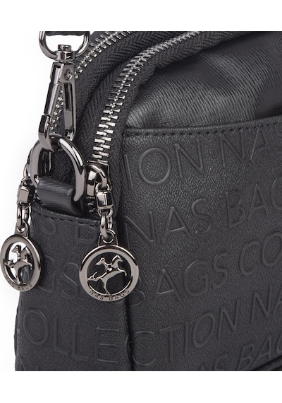 Nas Bag Kadın Mini Şık Çapraz Çanta Siyah Gofraj