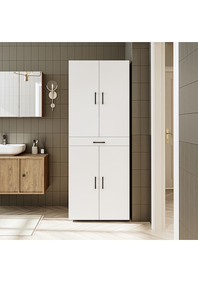 Banyo Dolabı Kapaklı Çamaşır Ve Kurutma Makinesi Dolabı 70x185 Cm Atlantik Çam - Beyaz Banyo Dolabı Kapaklı Çamaşır Ve Kurutma Makinesi Dolabı 70x185 Cm Atlantik Çam - Beyaz