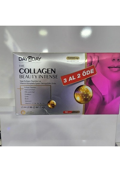 Day2day Collagen Beauty Intense, 10000 Mg Kolajen Peptit Ve Vitamin Kompleks İçeren Takviye Edici Gıda, 90 Saşe