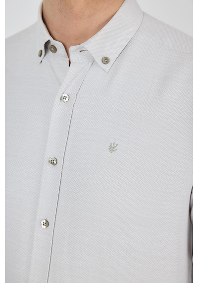 İmza Uzun Kol Desenli Armürlü Düğmeli Yaka Cepsiz Pamuklu Classic Slim Fit Gömlek 1004250205 Bej İmza Uzun Kol Desenli Armürlü Düğmeli Yaka Cepsiz Pamuklu Classic Slim Fit Gömlek 1004250205 Bej