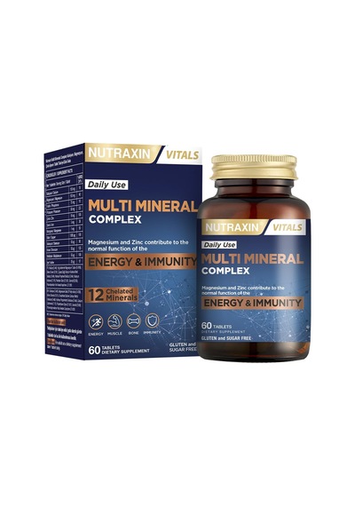 Nutraxin Multi Complex 12 İçeren Takviye Vegan 60 Tablet Kalsiyum, Magnezyum Sku: Smg8690010385475