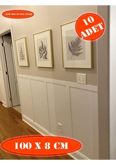 İskandinav Duvar Çıtası 100cm X 8 Cm 10 Adet Çocuk Odası Duvar