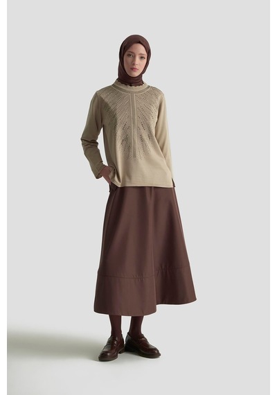 Armine Trend Taş Baskılı Triko Tunik Koyu Taş 25ytd4126 Koyu Taş