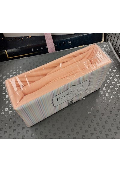 Hanzade %100 Pamuk Penye Lastikli Çift Kişilik Çarşaf Seti 160x200+30 - Somon Somon