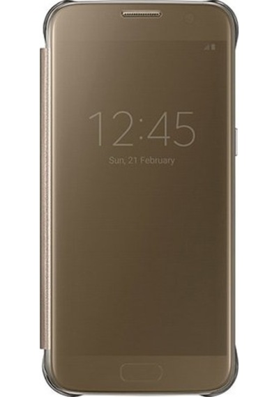 Galaxy S7 İle Uyumlu Clear View Cover Kılıf Altın Ef-zg930cfegww Gold