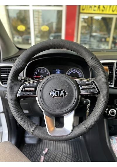 Kia Sportage 2020-2024 Araca Özel Direksiyon Kılıfı Nokta Düz Siyah