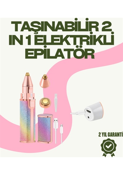 8000 Rpm Taşınabilir Epilatör Kaş Düzeltici Ve Dudak Epilatörlü Pille Çalışan