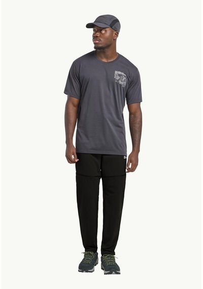 Jack Wolfskin A63928-6000 Hikeout Zip Away Pants M Erkek Outdoor Pantolon Siyah