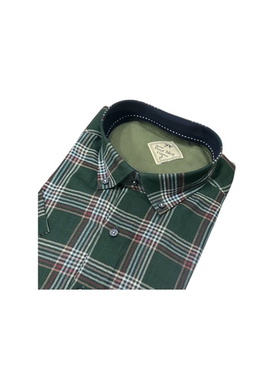 Eren Style Linen Keten Klasik %100 Cotton Kısa Kollu Terletmeyen Gömlek Yeşil Eren Style Linen Keten Klasik %100 Cotton Kısa Kollu Terletmeyen Gömlek Yeşil
