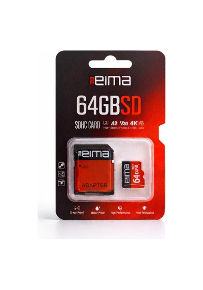 Eima 64gb Sd Kart Sdhc, Adaptörlü, Yüksek Performanslı Hafıza Kartı