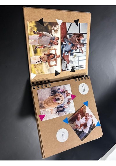 Kraft Anı Defteri, 28x28 Cm, 30 Yaprak, Spiral Ciltli Scrapbook