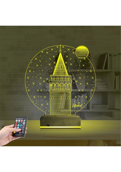 Luvivia Galata Kulesi 3d Lamba - Masa Gece Lambası Şeffaf