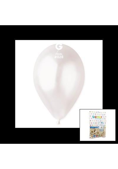 Gm-110-28 Metalik - Beyaz Balon 11&amp Apos &amp Apos - 28cm - 100 Parça 5468 Çok Renkli