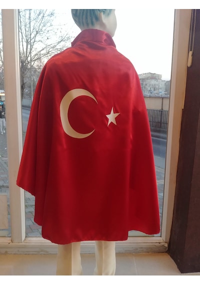 23 Nisan Kostüm Bayrak Pelerin Kırmızı