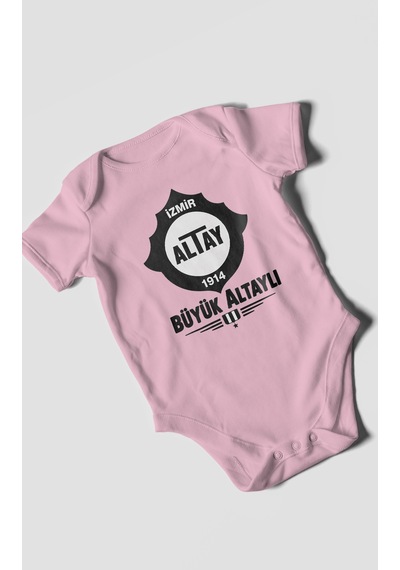 Morivokids Büyük Altaylı Altayspor Kısa Kollu Bebek Body %100 Pamuk Koyu Pembe