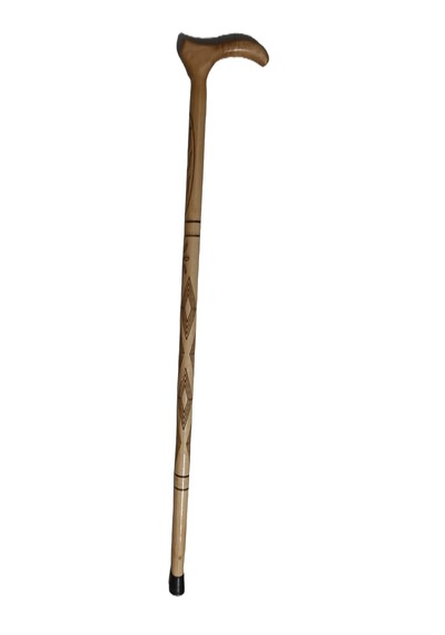 Ahşap Baston, Desenli, 90cm