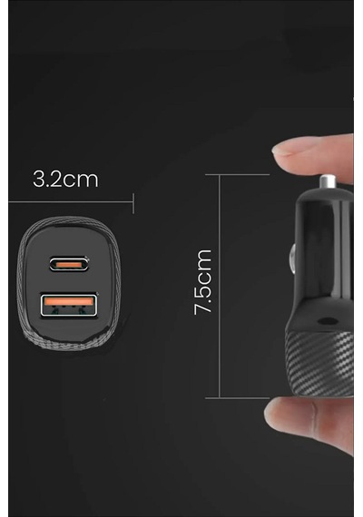 3.0 Qualcomm 2 Usb Hızlı Araç Şarjı 38 Watt Hızlı Şarj Usb Usb-c