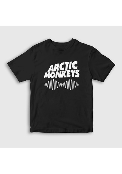Presmono Unisex Çocuk Cover Arctic Monkeys T-shirt Siyah