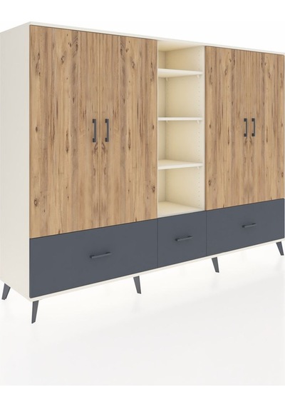 Hyperion Dolap 12 Raflı 3 Çekmeceli 4 Kapaklı 220x44x163 Aytaşı-ç Aytaşı-çam/antrasit Hyperion Dolap 12 Raflı 3 Çekmeceli 4 Kapaklı 220x44x163 Aytaşı-ç Aytaşı-çam/antrasit