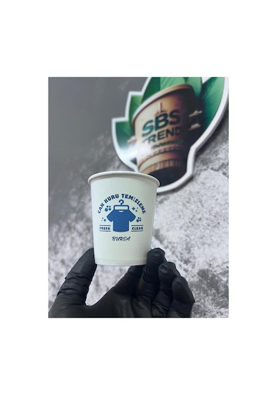 Firmaya Fuar Kişiye Özel Logo Baskılı Tasarım 500 Adet Kalın Gramaj 7 Oz Karton Bardak 1
