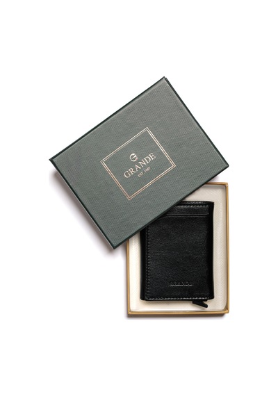 Siyah Cüzdan & Kartlık Unisex 752 Grande Deri Cüzdan Kartlık