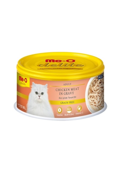 Me-o Delite Tahılsız Tavuk Etli Yetişkin Kedi Konserve 12 x 80 G