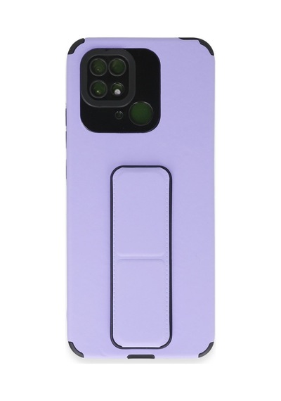 Xiaomi Redmi 10c Uyumlu Kılıf Mega Standlı Silikon - Lila