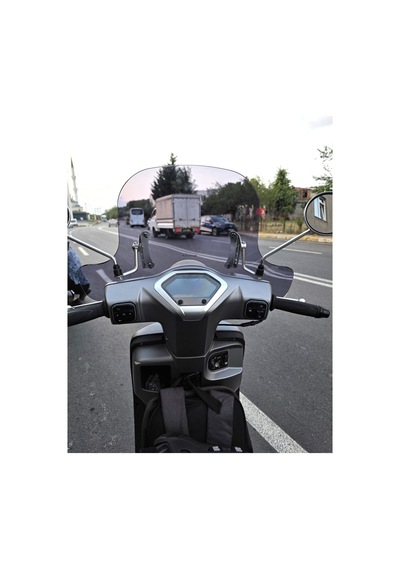 Motocam Mondial Exon 125 Ön Cam 2023-2026 Model 39cm Füme Renkli 4mm Elcikli Aparatsız