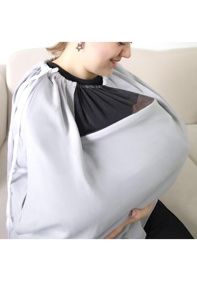 Babyjem Tül Pencereli Emzirme Önlüğü 735 Gri